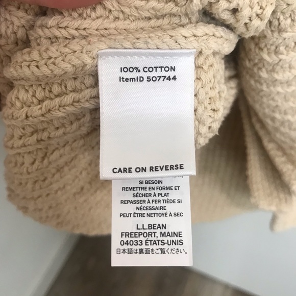 L.L. Bean Beige Cardigan with Orange and Green Floral Design - Picture 4 of 5